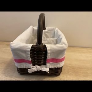 Pottery barn nursery basket with liner.Like new!